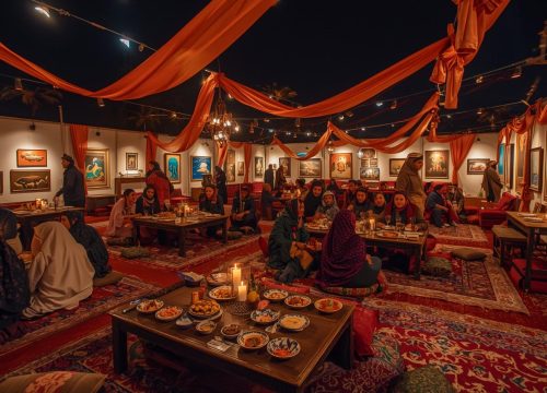 حفلة العشاء البدوي مع عرض فني